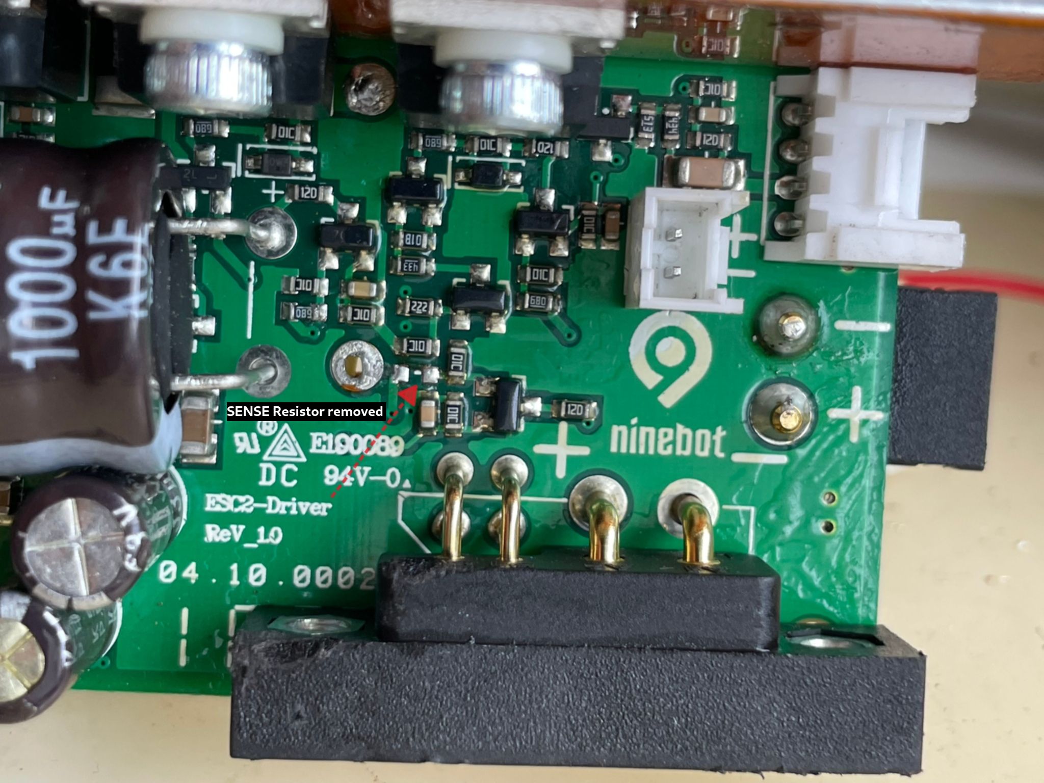 Sense resistor removed