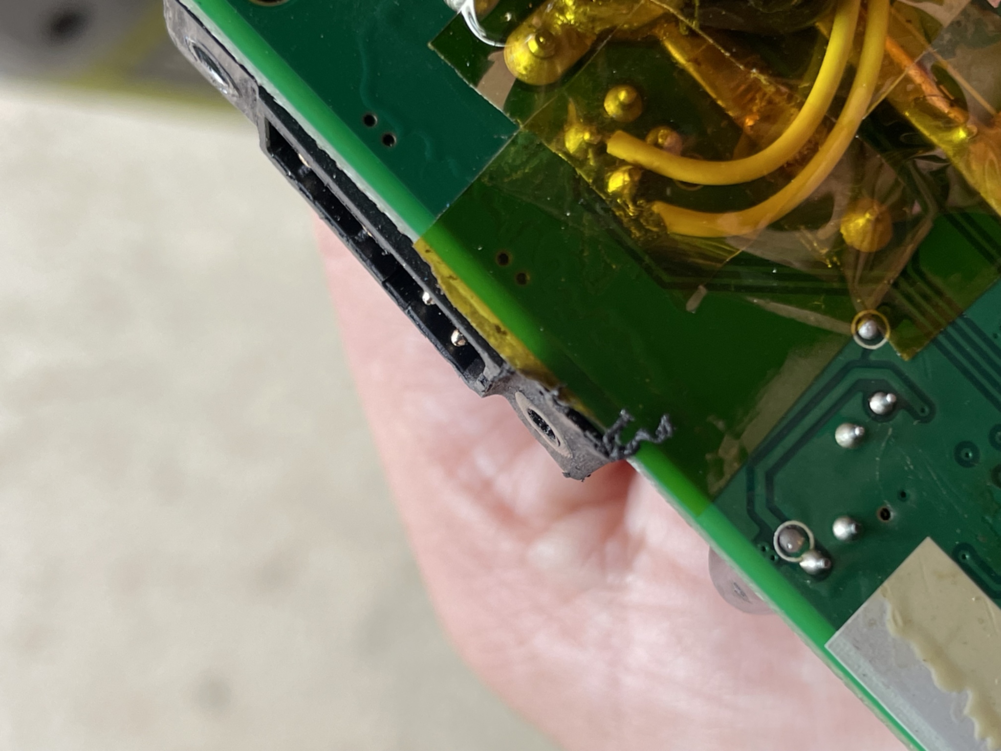 Motor controller connector before adjustment